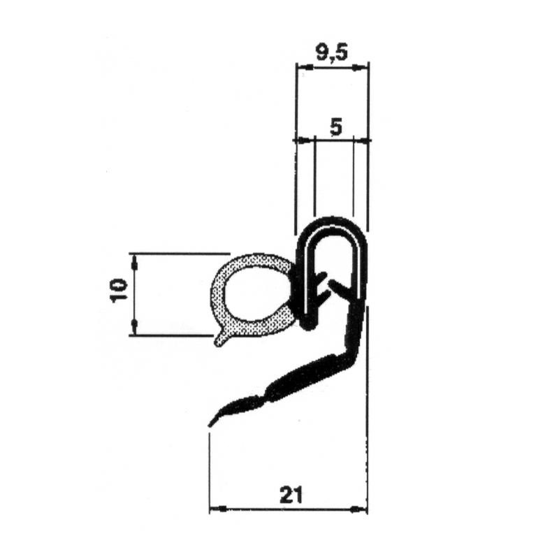 5 METERS RUBBER FRAME DOORS and HATCHES WHITE -...