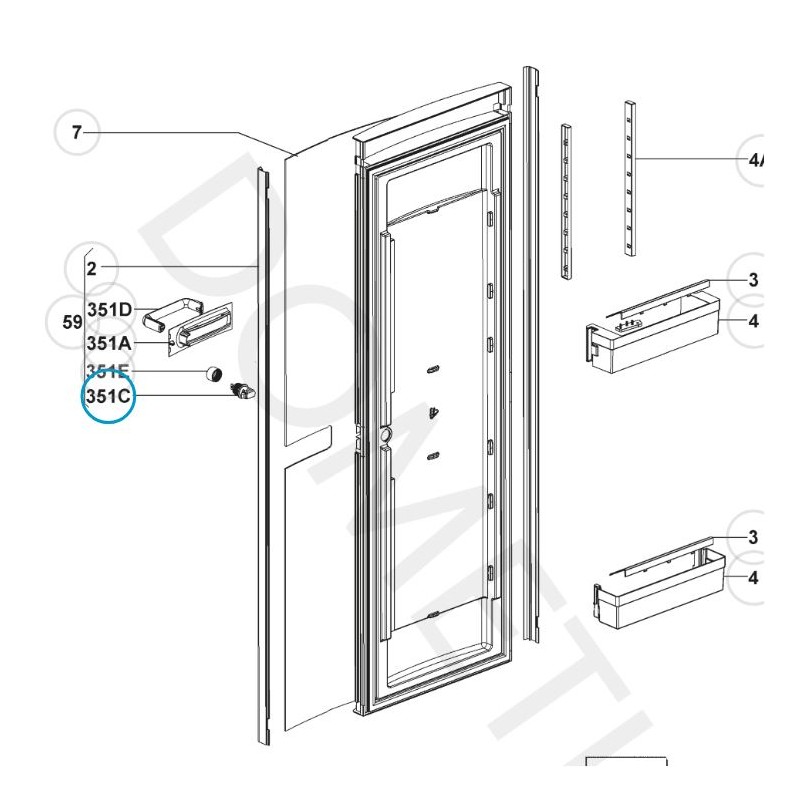 DOMETIC PERNO COMPLETO SERRATURA 289058300