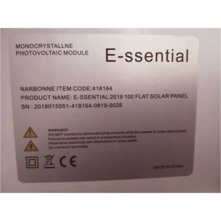 INOVTECH PANNELLO SOLARE E-SSENTIAL FLAT 100 Watt - 1208 x 512 x 47 mm