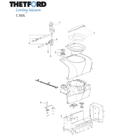 THETFORD SC500 STEUERUNGSKNOPF L V2-VERSION KASSETTENTOILETTE – C 503L
