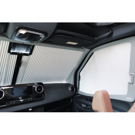 PAR de persianas laterales de la cabina REMIS IV 2019 - Mercedes Benz Sprinter gris sin manilla de acceso