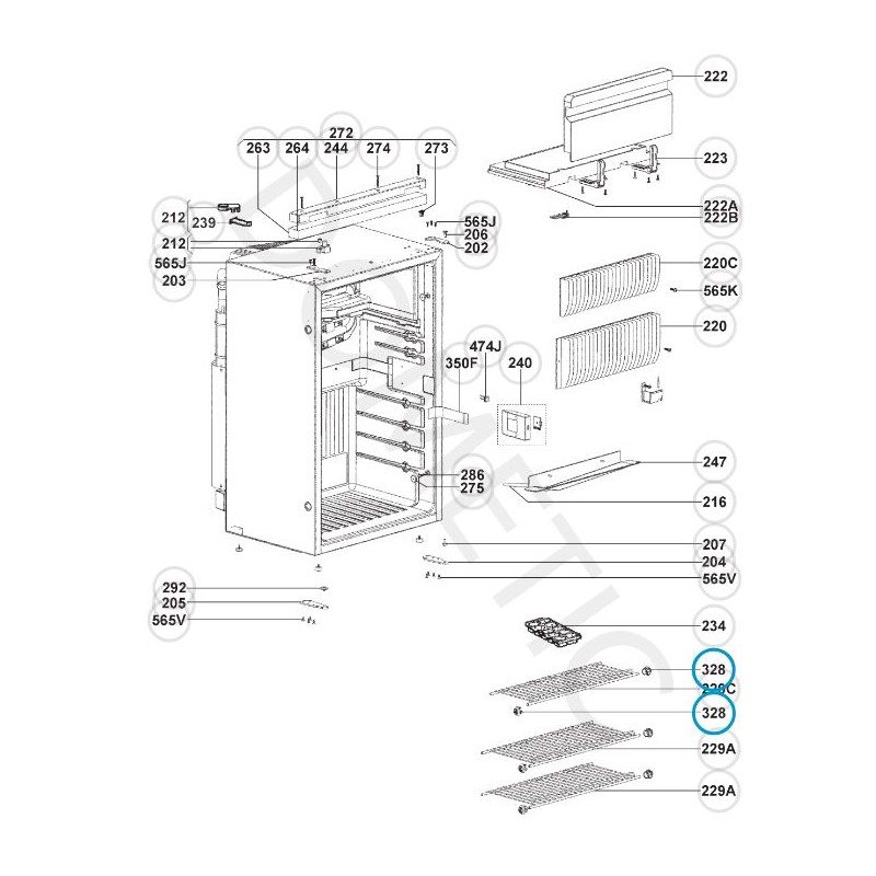 DOMETIC 241208220 Dispositivo di blocco griglia...