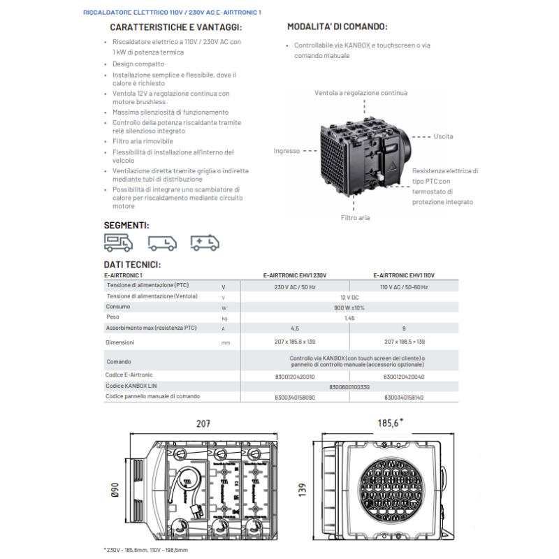 EBERSPÄCHER E-Airtronic EHV 1 Heizgerät –...