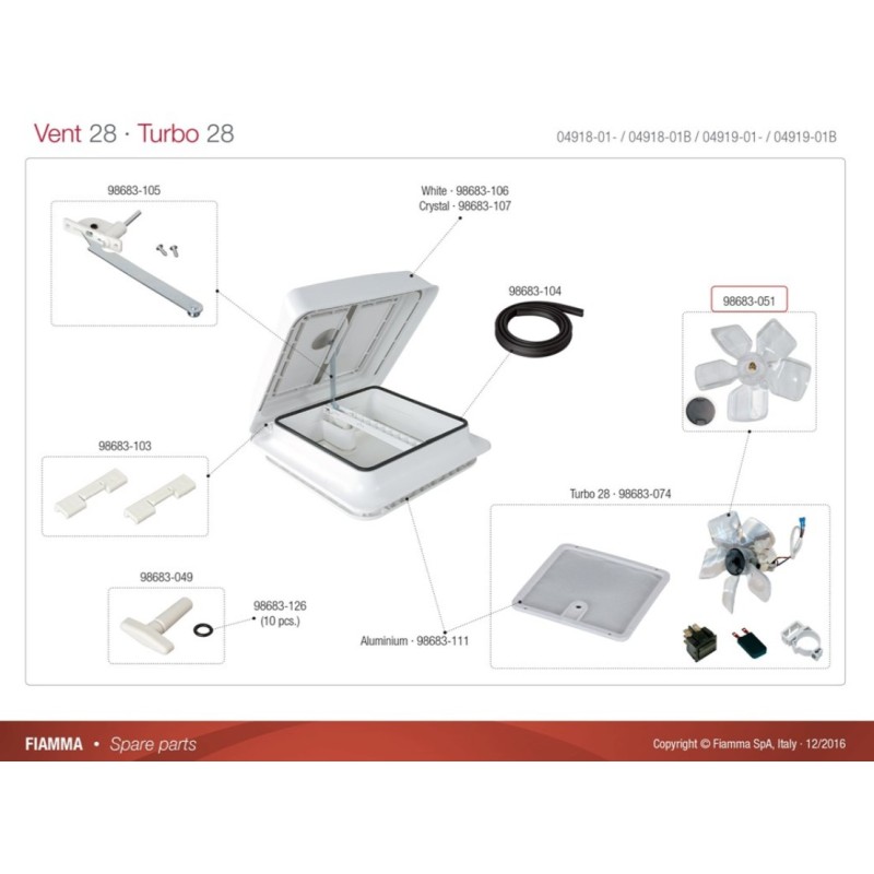 KIT DE VENTILATEUR DE TURBO 28 - 98683-051