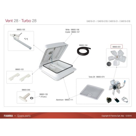 KIT DE VENTILADOR DE VENTILACIÓN DEL TURBO 28 - 98683-051