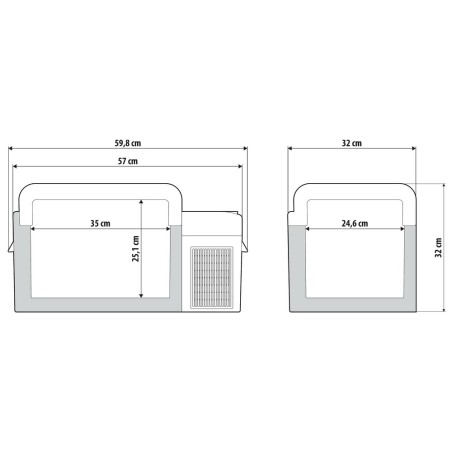 LAMPA FC-20, réfrigérateur/congélateur à compresseur, 20 litres, 12/24V + 220V