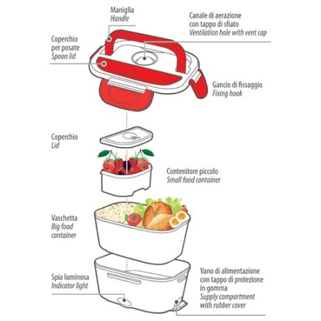 LAMPA Lunch-Box, electric food warmer - 1.5 L - 12/24V - 50W