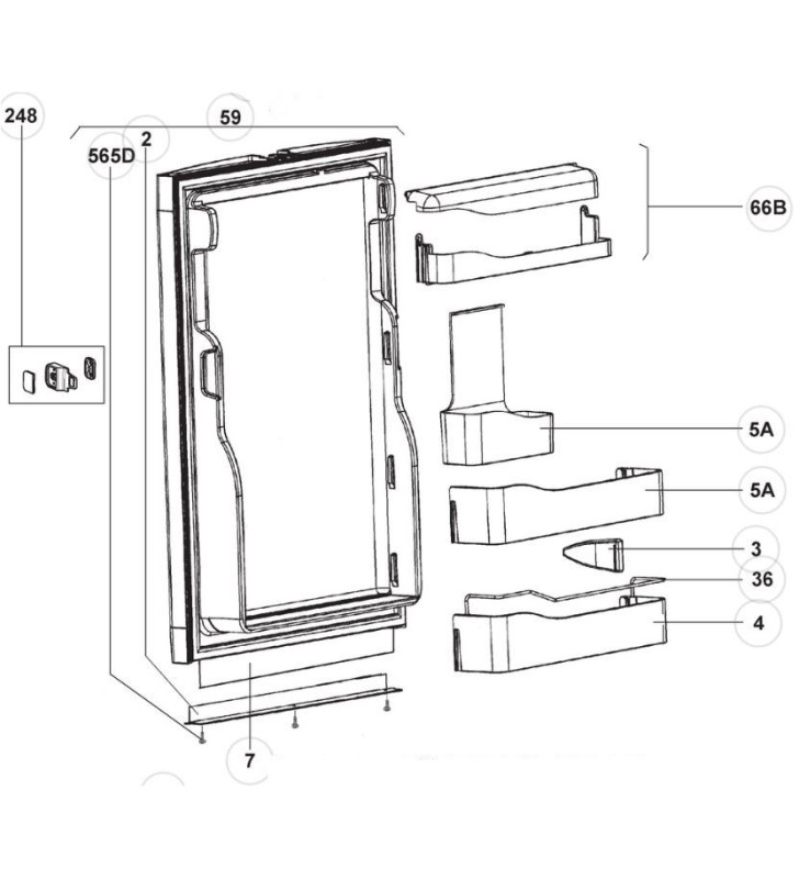 Top shelving ref 66B series 6/7 Dometic series...