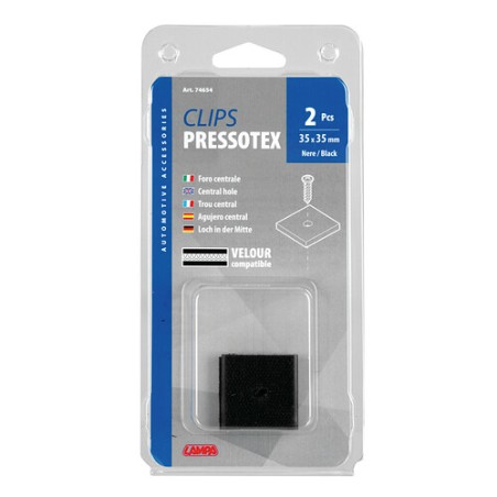 LAMPA Clips Pressotex, central hole, set of 2 pcs - 35x35 mm