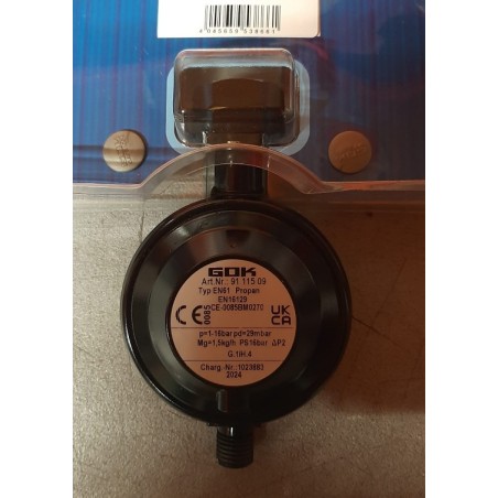 GOK Regolatore barbeque bassa pressione 30mBar 1.5kg – Blister