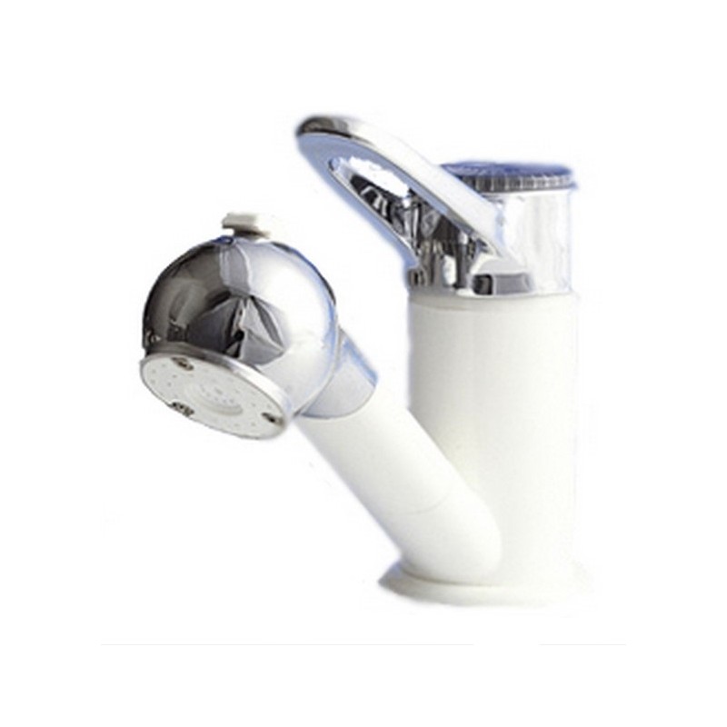 PRESTIGE automatic mixer white/chrome hose...
