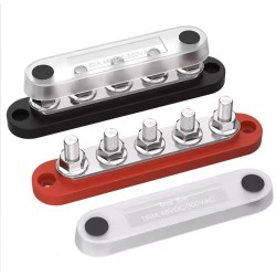 CBE UNA BUS BAR 4 POLI M10 BASE ROSSA 300A 48VDC CON...