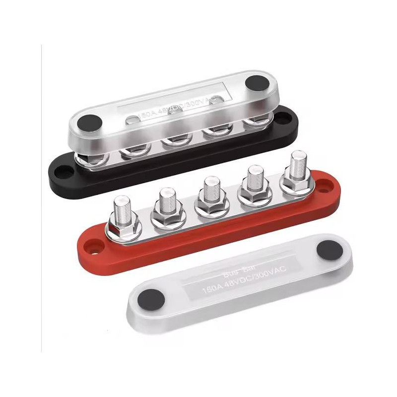 CBE A BUS BAR 4 POLES M10 RED BASE 300A 48VDC...