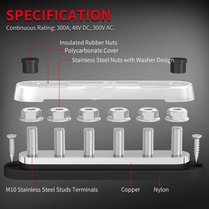 CBE A BUSBAR 4 STANGEN M10 ROTE BASIS 300A...