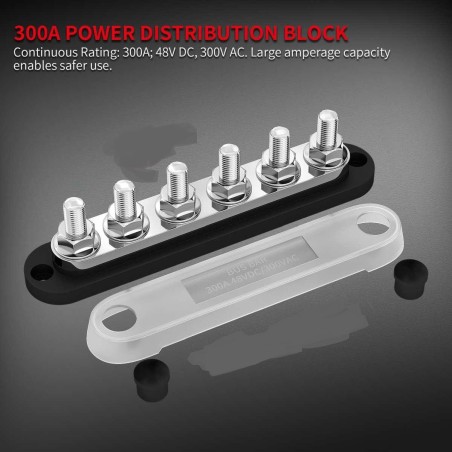 CBE A BUSBAR 4 STANGEN M10 ROTE BASIS 300A 48VDC MIT ABDECKUNG