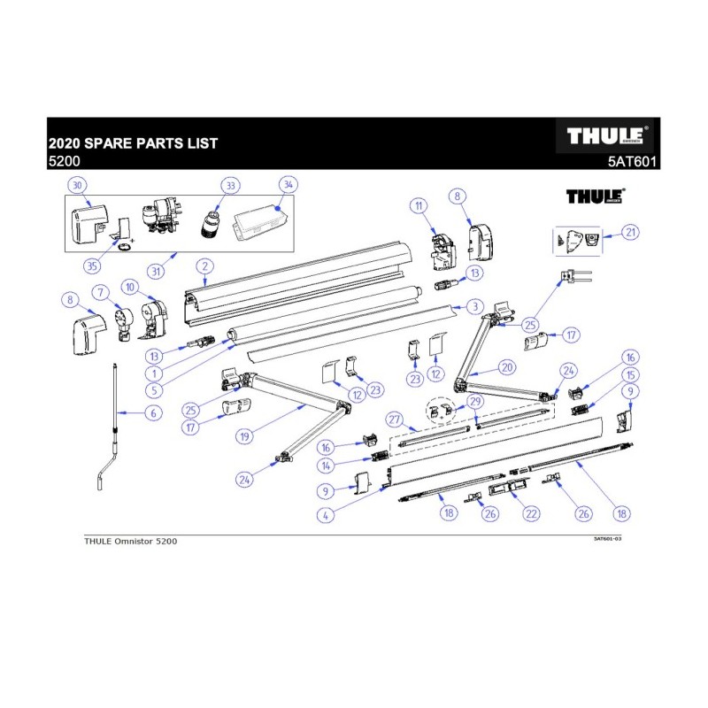 THULE Connessione Sinistra per 5200 Supporto...