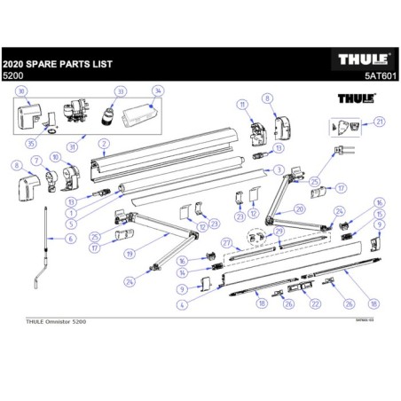 THULE Left Connection for 5200 Arm Support - 1500603074