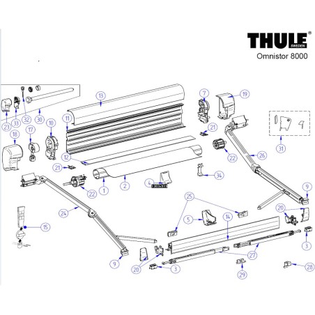 Soporte de brazo central de bloqueo THULE V2 - 1500601789