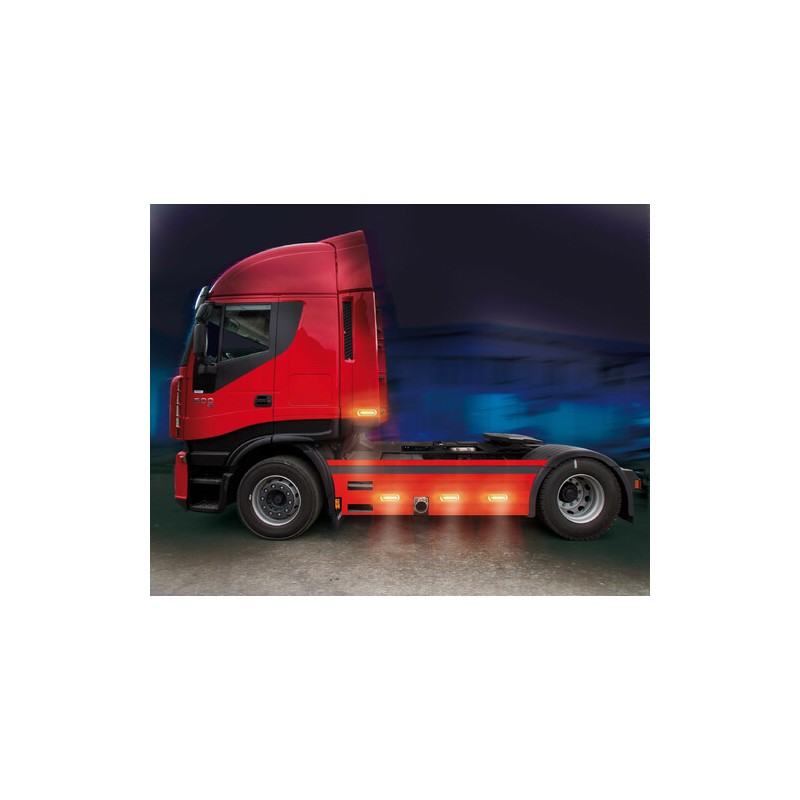 ORANGE FLAT CLEARANCE LIGHT 6LED 12/24V