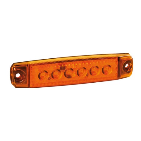 ORANGE FLAT CLEARANCE LIGHT 6LED 12/24V