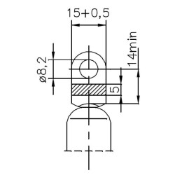 Resorte de gas telescópico 880 mm 200N / 20 Kg varilla Ø8 2