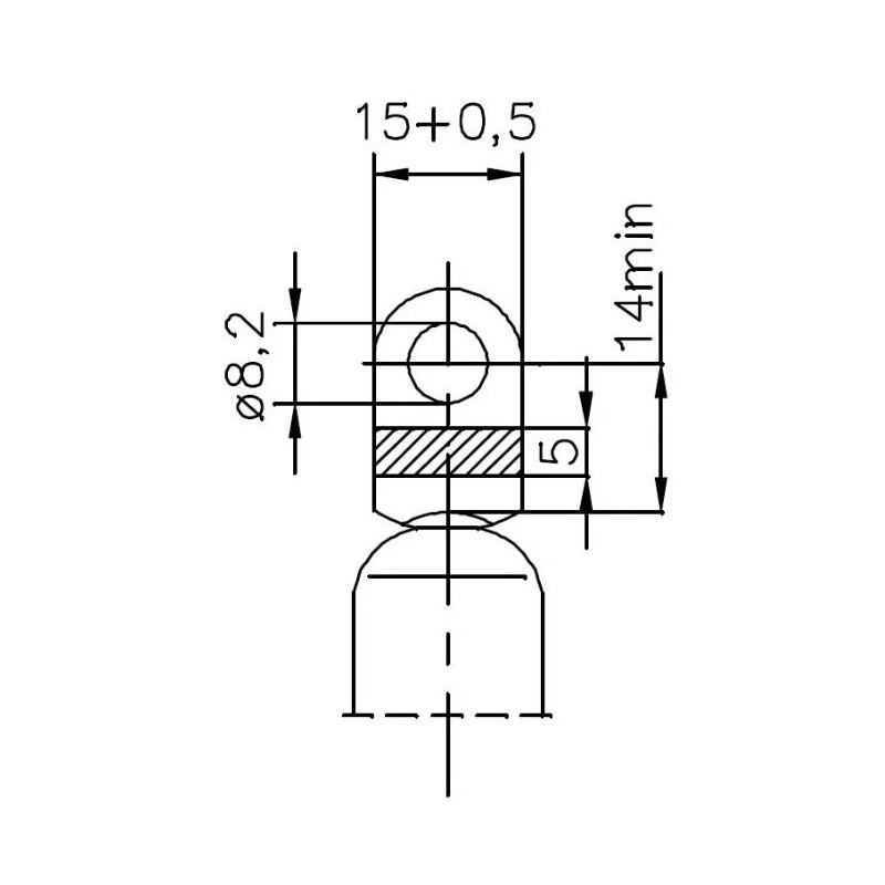 Molla a gas telesc 880 mm 200N/20 Kg stelo Ø8