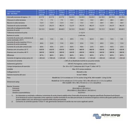 Victron Orion-Tr 24V - 12V 30A Convertitore di tensione DC-DC Isolato (360W)
