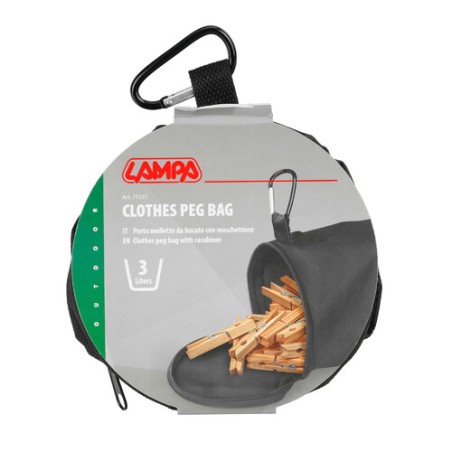 LAMPA Wäscheklammerhalter mit Karabiner – 3 L