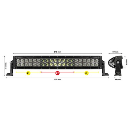 PILOT 40 LED-Bar mit gebogener Aluminiumstruktur, 12/24V - 55 cm