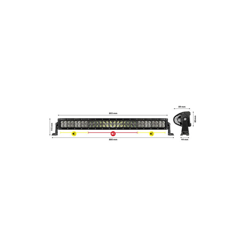 PILOT Barra a 60 Led con struttura curva in...