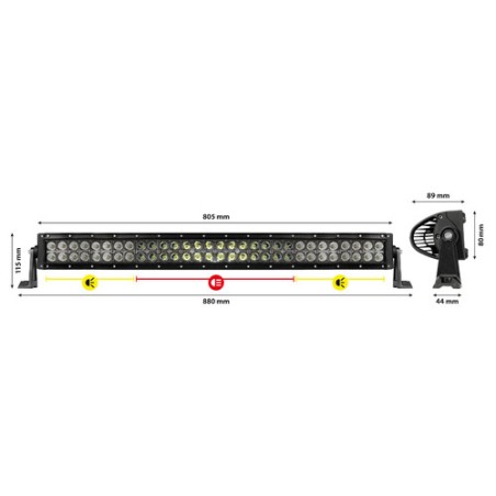 Barre LED PILOT 60 avec structure en aluminium courbé, 12/24V - 80 cm
