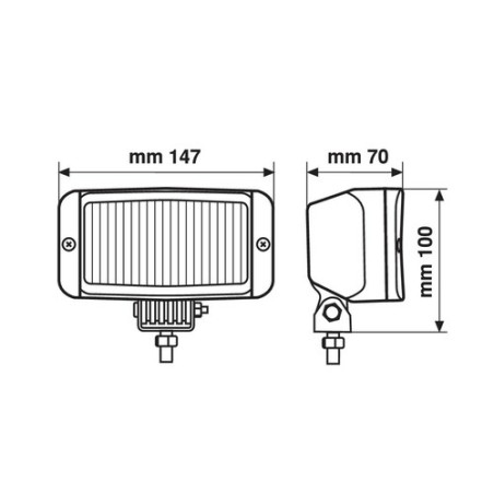 PILOT 2-piece headlight depth kit with wiring harness 147x75 - White