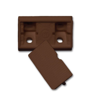Lot de 10 attaches de meubles d'angle marron, 4 trous, avec couvercle