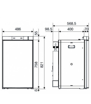 Réfrigérateur Dometic Série 8 RM 8401 Ouverture à gauche