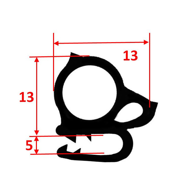 Porte profilée en caoutchouc de 5 m
