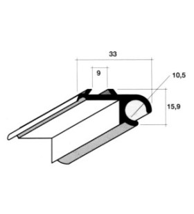 Relais avec support véranda anodisé argent 1 mètre