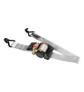 Tensioning tape with self-retracting ratchet 2 hooks...